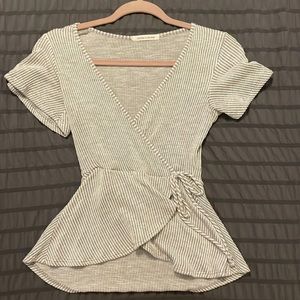 Grey and white womens shirt